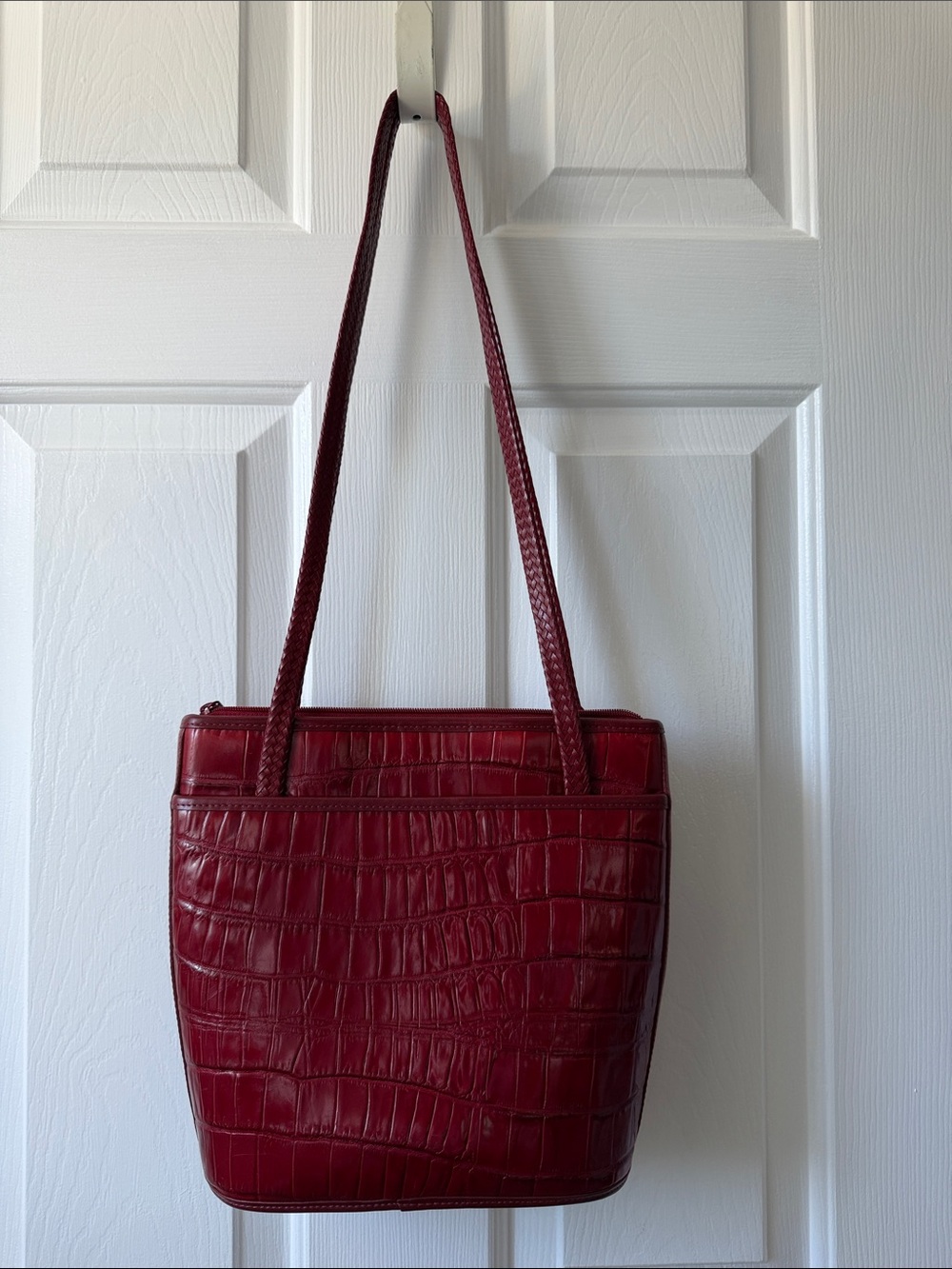 Brighton Red Croc-Embossed Shoulder Bag with Heart Charms - Picture 3 of 4
